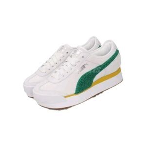 PUMA Roma Amor Womens Sneakers Heritage White and Green Sneakers 7.5